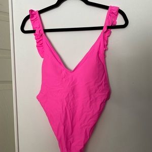 Pink one piece bathing suit